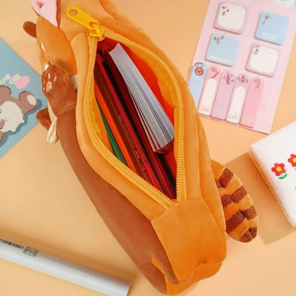 Red Panda Plush Pencil Case | Kawaii School Pouch Office Organizer Storage